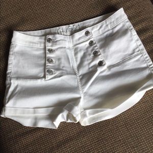 RUE 21 White Button-up Shorts